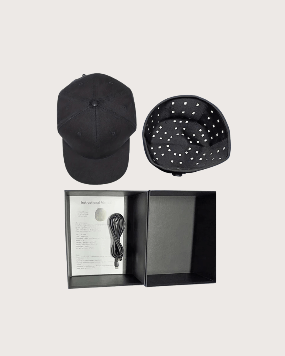 Luma Pulse Black Led Cap With Box LED Light Therapy Hair Growth Cap